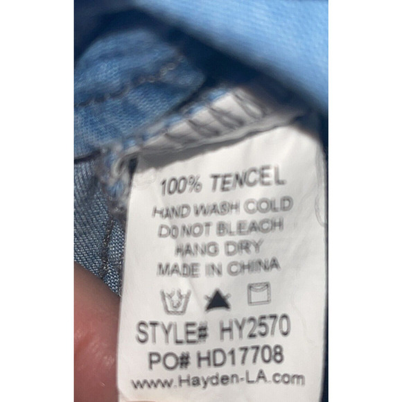 HAYDEN LOS ANGELES SNAP BUTTONS CHEST POCKET 100% TENCEL PEPLUM TOP SIZE S - Picture 7 of 7